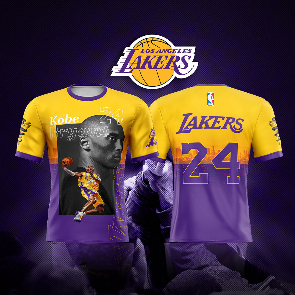 2. KOBE BRYANT - FULL SUBLIMATION JERSEY - LAKERS BLACK AND GOLD