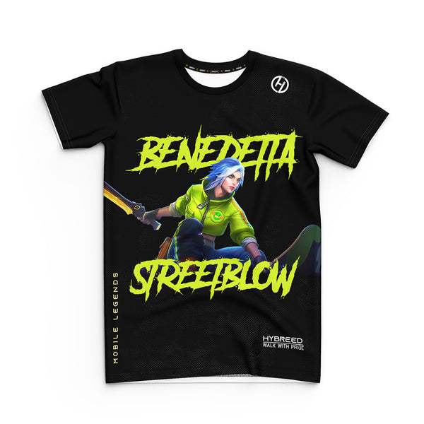 HYBREED LITE BENEDETTA STREET BLOW SKIN Mobile Legends Front Sublimation Tshirt E-Sport Premium Quality - Hybreed Apparel Collections