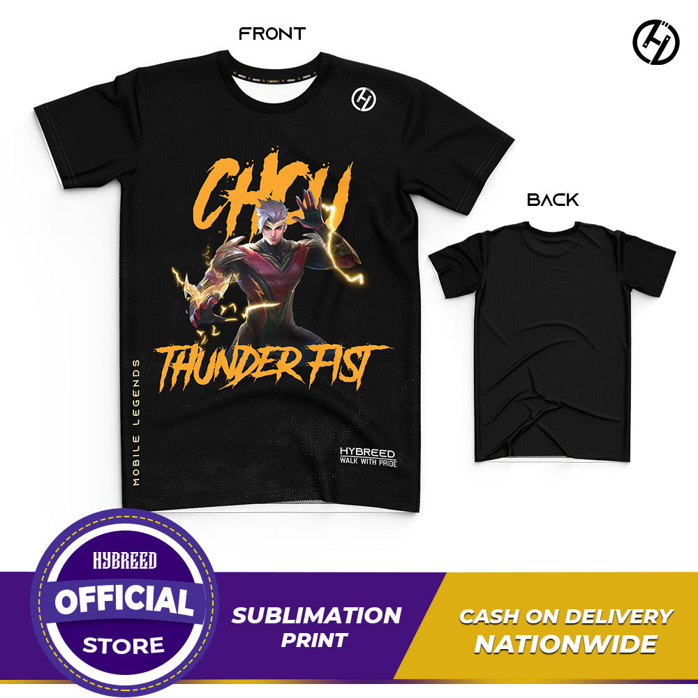 HYBREED LITE CHOU THUNDER FIST SKIN Mobile Legends Front Sublimation Tshirt E-Sport Premium Quality - Hybreed Apparel Collections