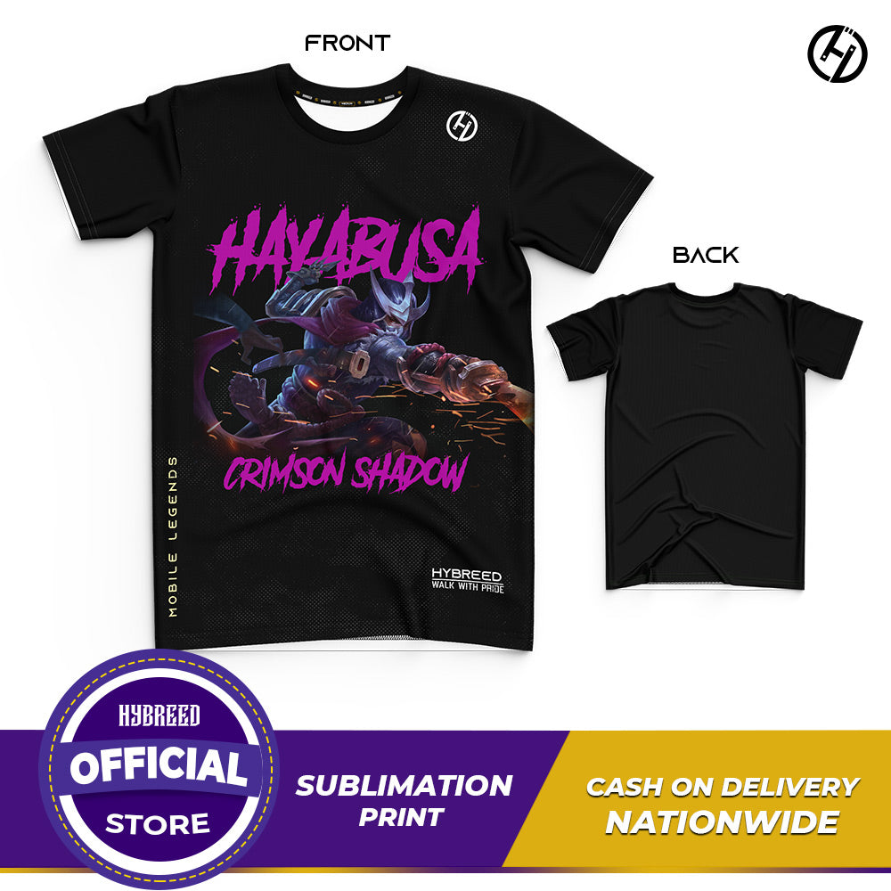 HYBREED LITE HAYABUSA CRIMSON SHADOW SKIN Mobile Legends Front Sublimation Tshirt E-Sport Premium Quality - Hybreed Apparel Collections