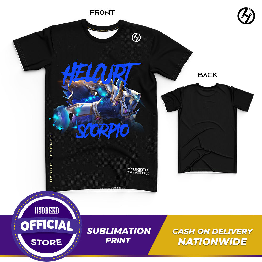 HYBREED LITE HELCURT ZODIAC SCORPIO SKIN Mobile Legends Front Sublimation Tshirt E-Sport Premium Quality - Hybreed Apparel Collections