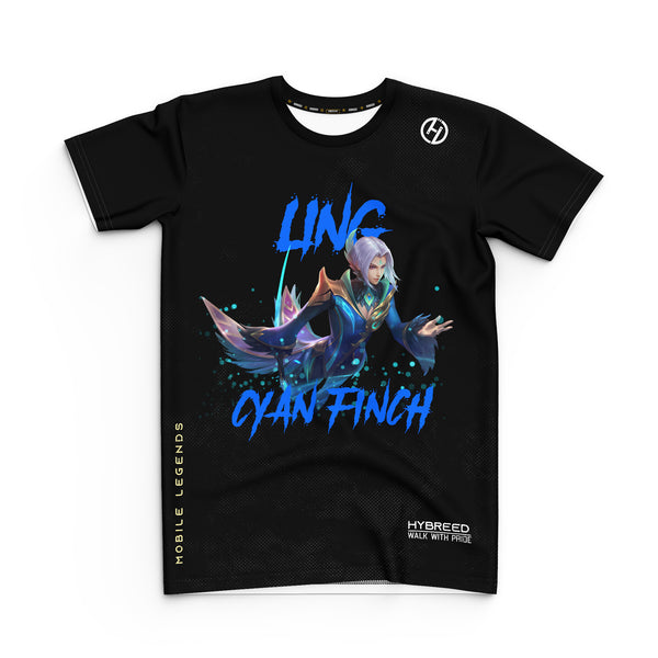 HYBREED LITE LING CYAN FINCH SKIN Mobile Legends Front Sublimation Tshirt E-Sport Premium Quality - Hybreed Apparel Collections