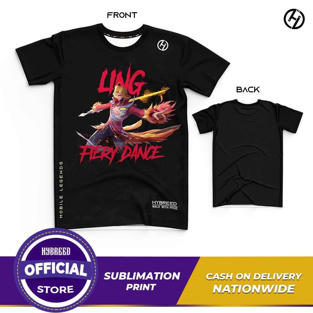 HYBREED LITE LING FIERY DANCE SKIN Mobile Legends Front Sublimation Tshirt E-Sport Premium Quality - Hybreed Apparel Collections