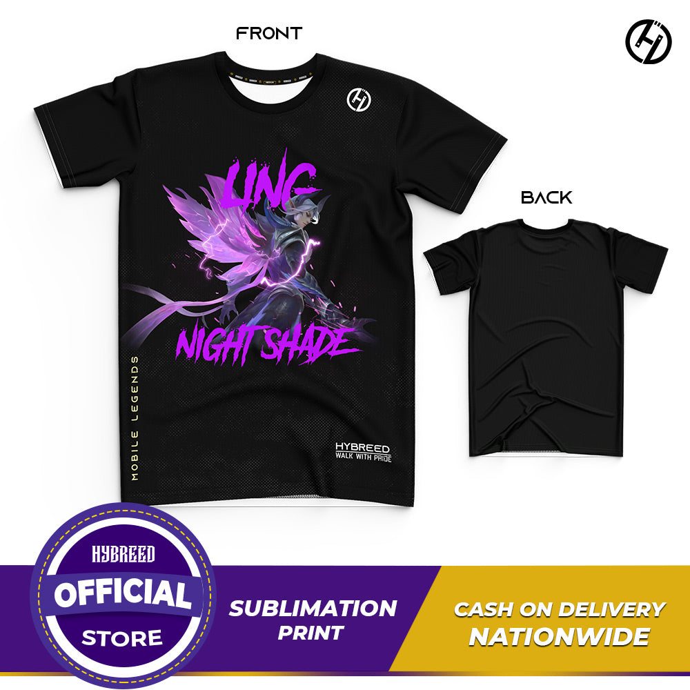 HYBREED LITE LING NIGHT SHADE SKIN Mobile Legends Front Sublimation Tshirt E-Sport Premium Quality - Hybreed Apparel Collections