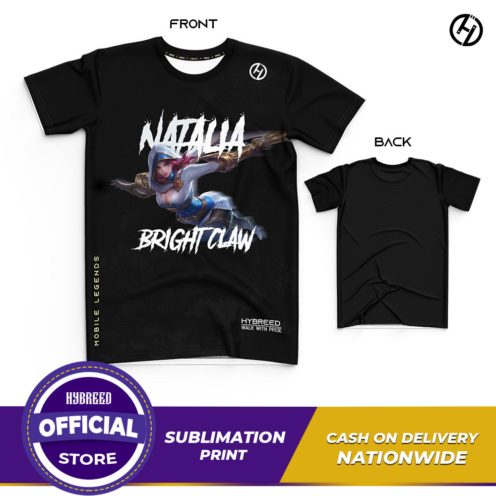 HYBREED LITE NATALIA BRIGHT CLAW SKIN Mobile Legends Front Sublimation Tshirt E-Sport Premium Quality - Hybreed Apparel Collections
