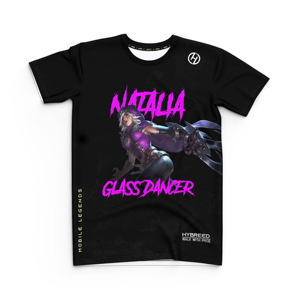 HYBREED LITE NATALIA GLASS DANCER SKIN Mobile Legends Front Sublimation Tshirt E-Sport Premium Quality - Hybreed Apparel Collections